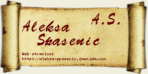 Aleksa Spasenić vizit kartica